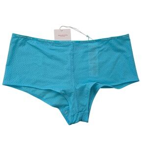 Alexander‎ Wang Logo Elastic Binding Boyshorts Mesh Womens Medium Aqua Blue NWT